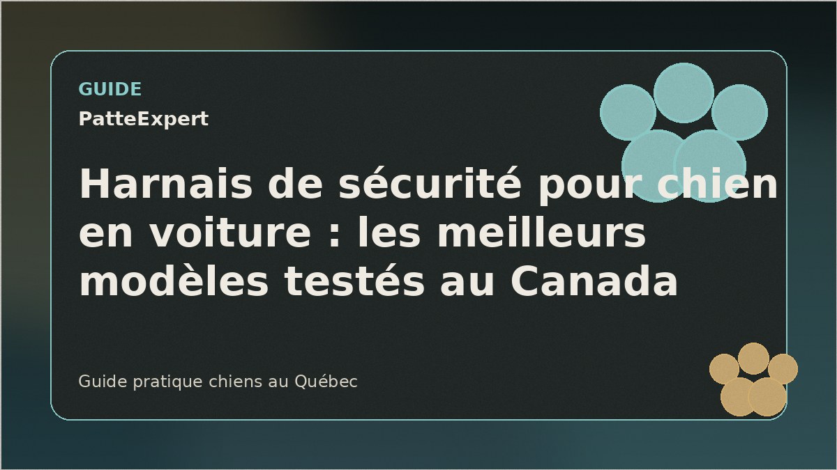 Chien attaché avec un harnais de sécurité certifié en voiture