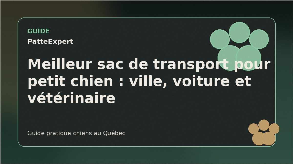 Petit chien dans un sac de transport